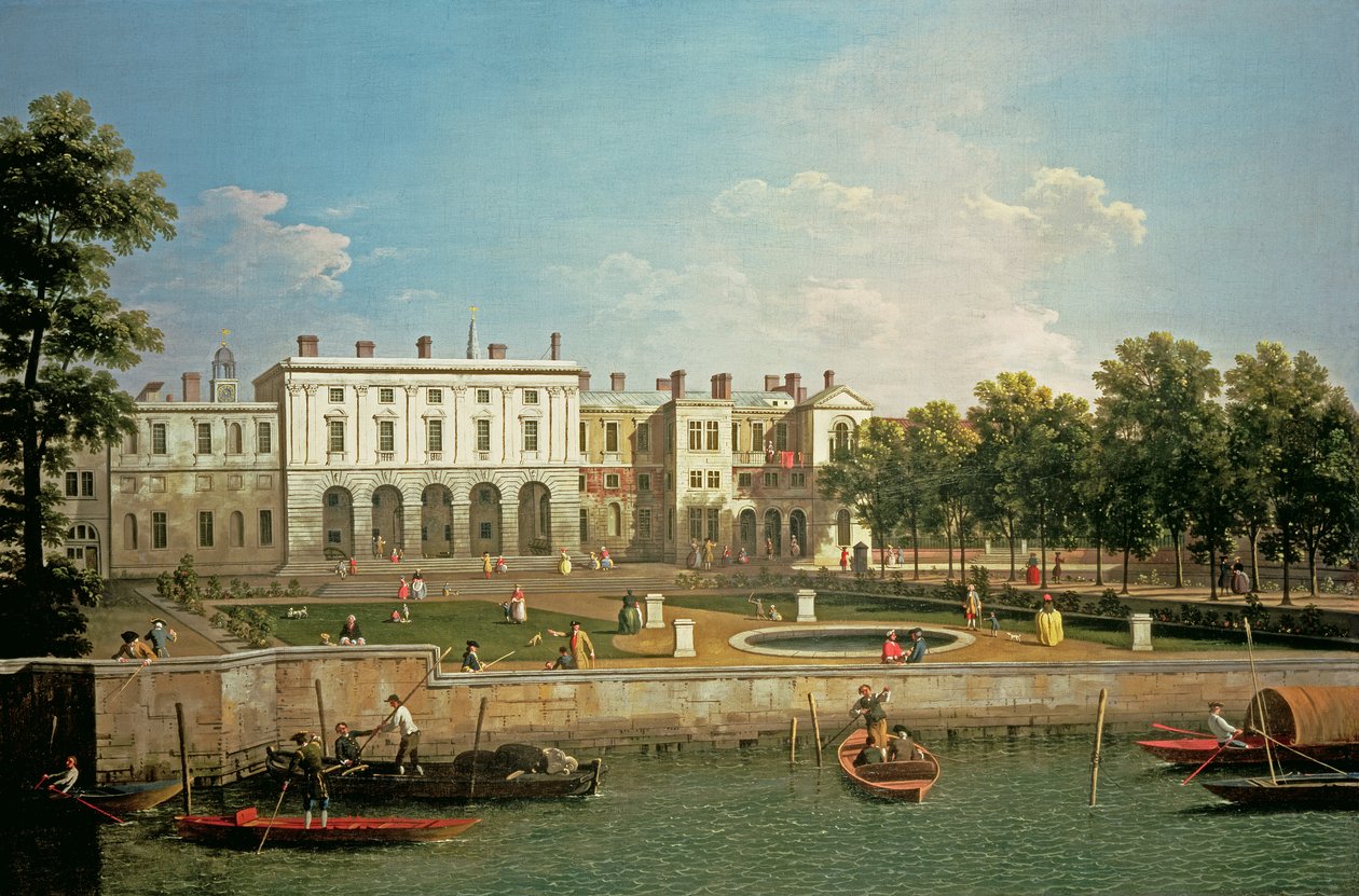 منزل سومرست القديم من نهر التايمز ، c.1746-50 بواسطة قناة جيوفاني أنطونيو (كاناليتو)