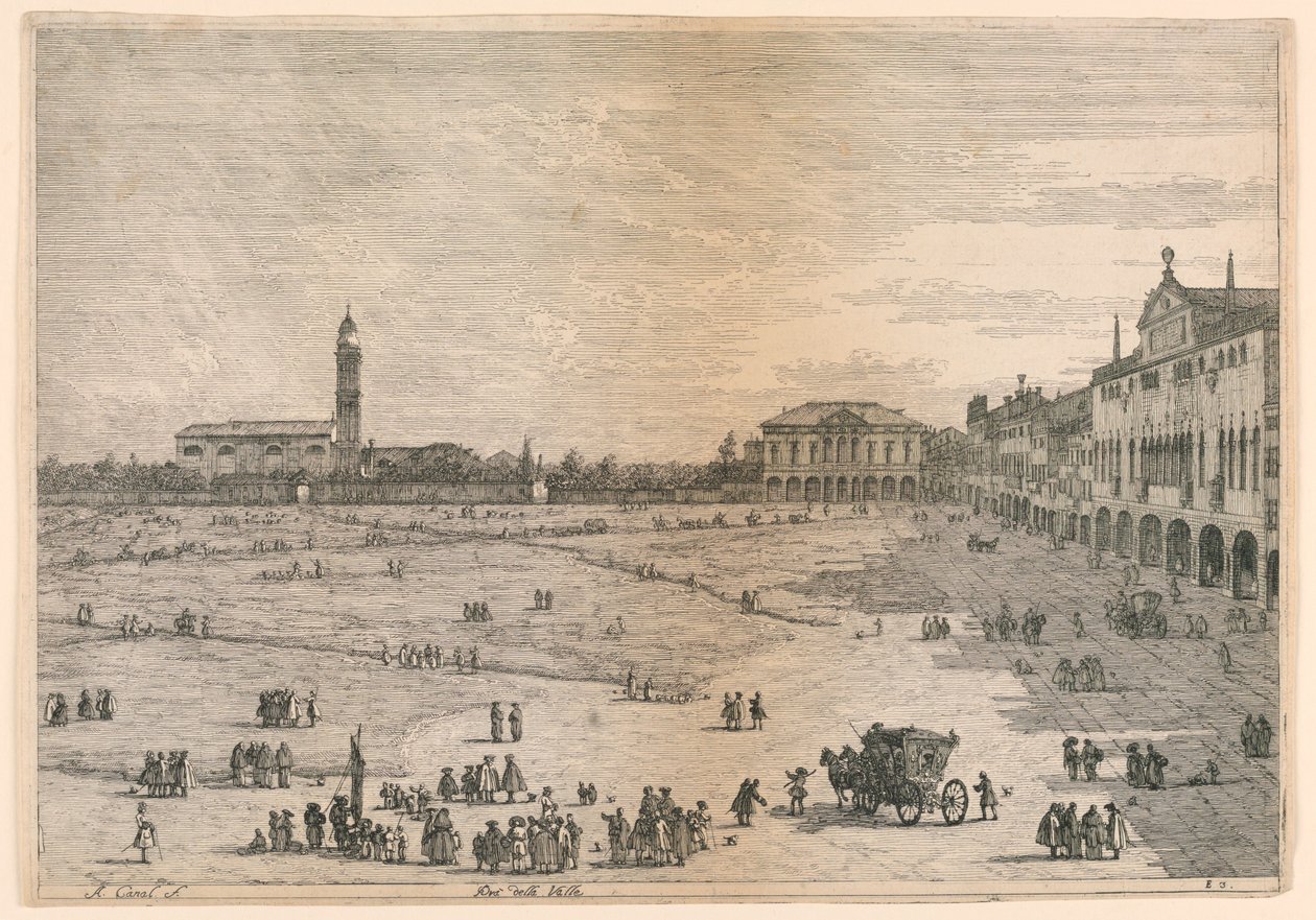 Prà della Valle (Prato della Valle ، Padua) ، من Vedute آخرون مأخوذ من أماكن أخرى متصورة بواسطة كاناليتو