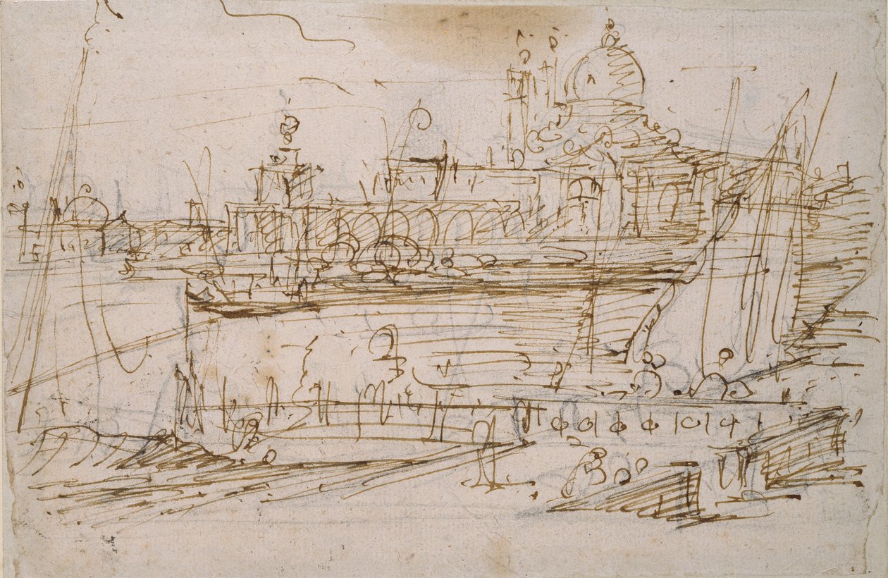 البندقية: The Dogana and S. Maria della Salute من Molo di Terranova ، منتصف القرن الثامن عشر بواسطة كاناليتو