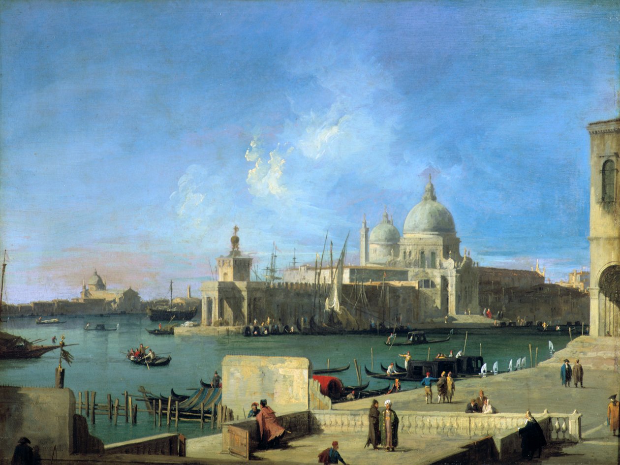 منظر التحية من مدخل القناة الكبرى ، البندقية ، c1727-1728 بواسطة قناة جيوفاني أنطونيو (كاناليتو)