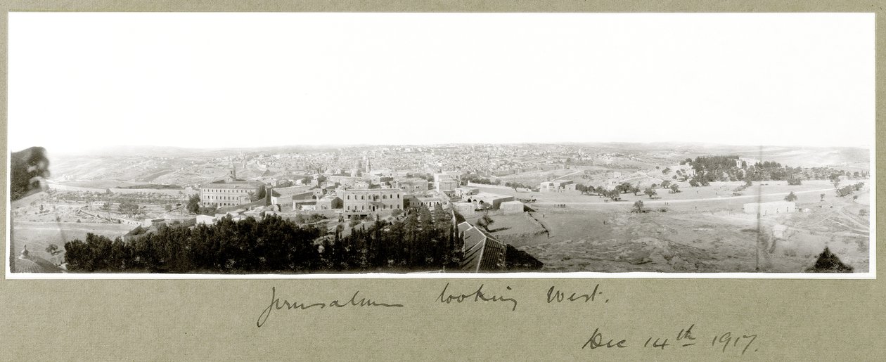 القدس باتجاه الغرب ، 14 ديسمبر 1917 بواسطة كابتن. آرثر رودس