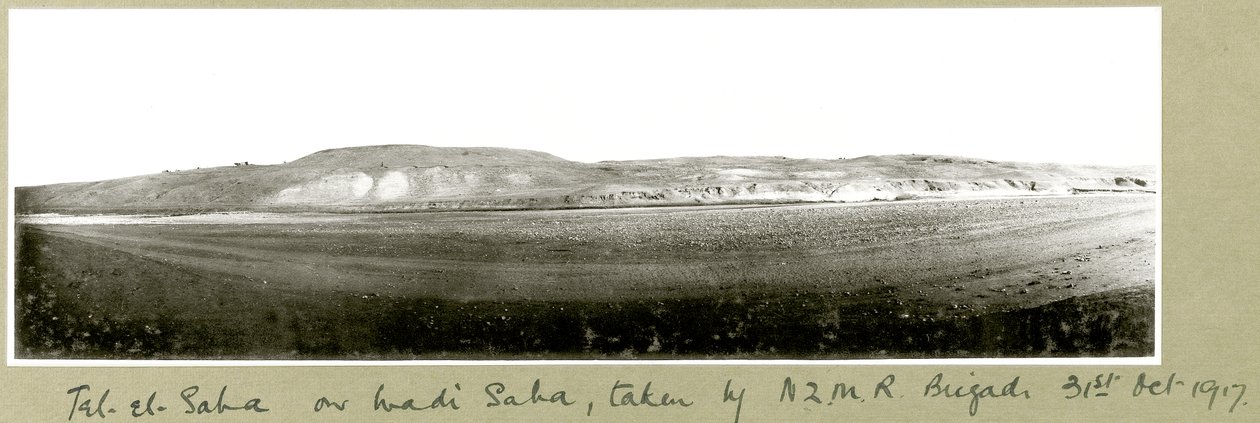 تل الصحه ، على وادي صحه ، استولت عليه كتيبة النيوزيلندي ، 31 أكتوبر 1917 بواسطة كابتن. آرثر رودس