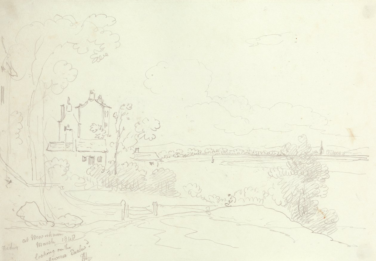 في Newnham looking on the Severn Eastward ، مارس ١٨٤٨ بواسطة نقيب. توماس هاستينغز