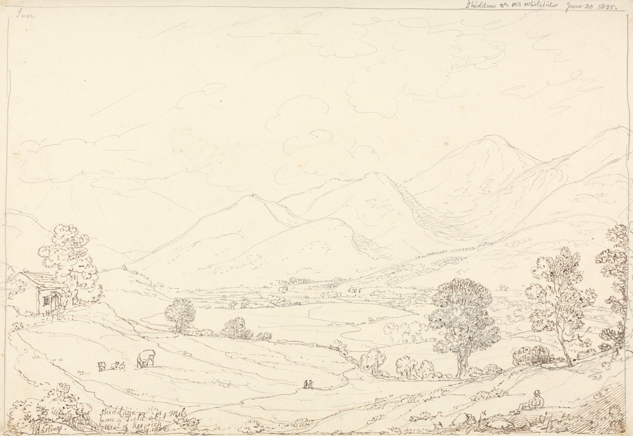 Skiddaw في السيد وايتسايد ، 30 يونيو 1835 بواسطة نقيب. توماس هاستينغز