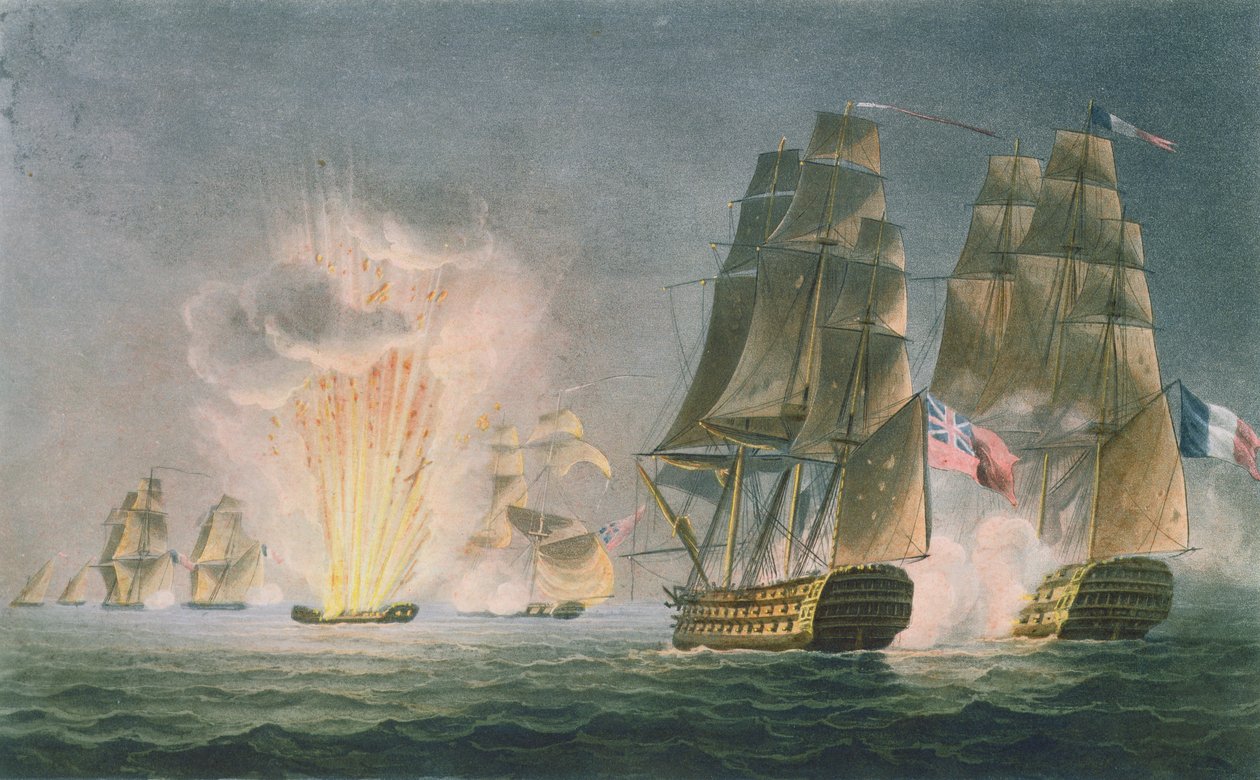 الاستيلاء على ريفولي ، 22 فبراير 1812 ، نقشها ت. ساذرلاند عن "التسلسل الزمني البحري لبريطانيا العظمى" بقلم ج. رالف ، نُشر عام 1820 بواسطة الكابتن جون وليام أندرو