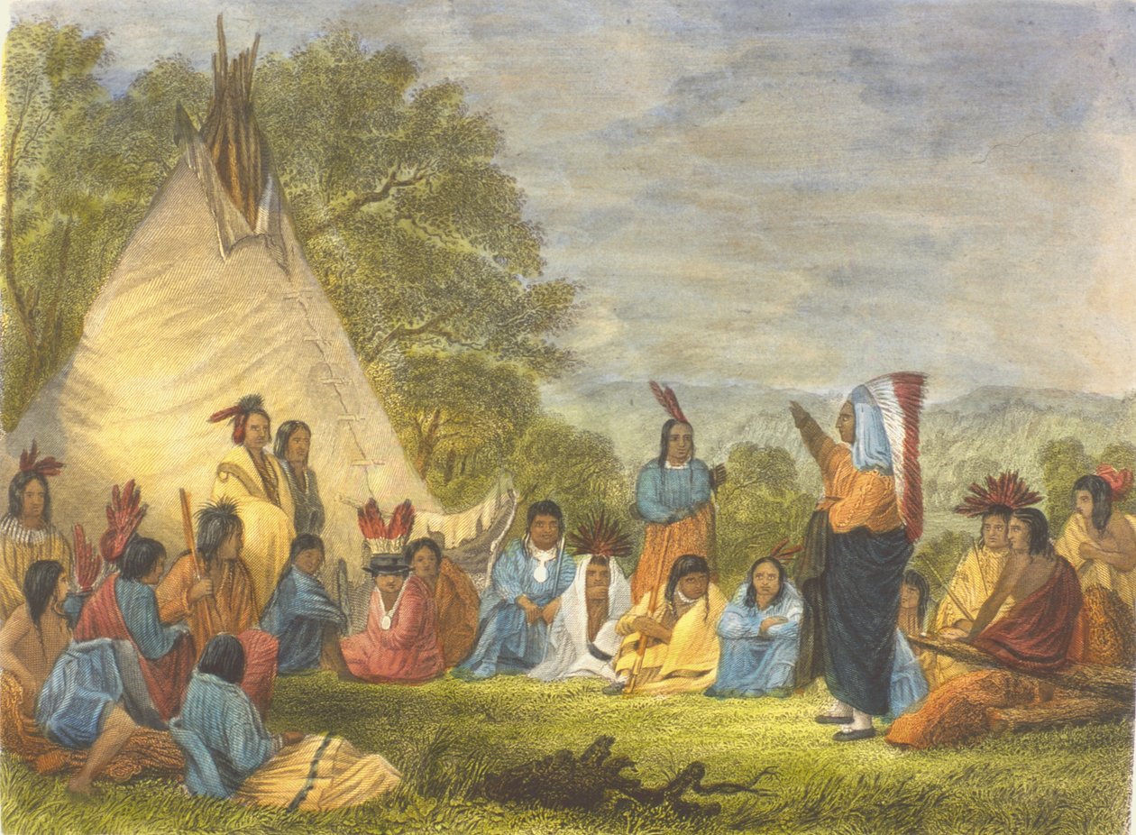 هنود في المجلس ، 1853 بواسطة الكابتن سيث ايستمان