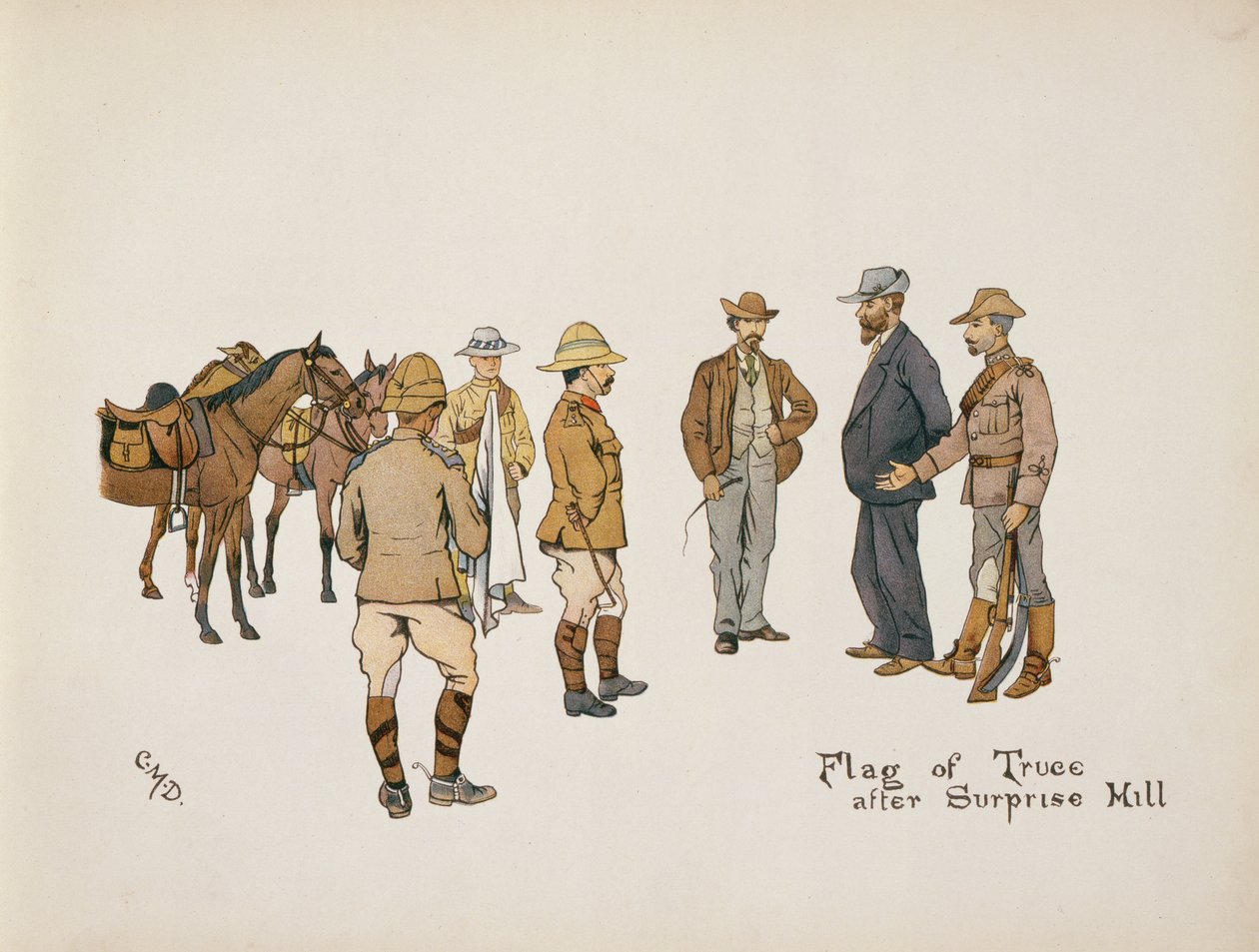 علم الهدنة بعد تل مفاجأة ، من Leaguer of Ladysmith ، 1900 بواسطة الكابتن كليف ديكسون