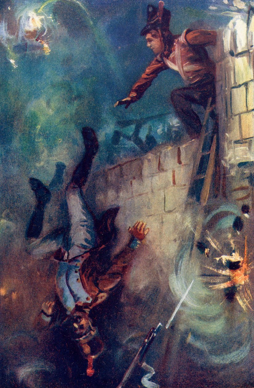 ألق به في الخندق الرهيب ، من "Grant the Grenadier" بواسطة Walter Wood ، الذي نشرته Routledge ، c.1912 بواسطة الكابتن إدوارد هنري هاندلي ريد