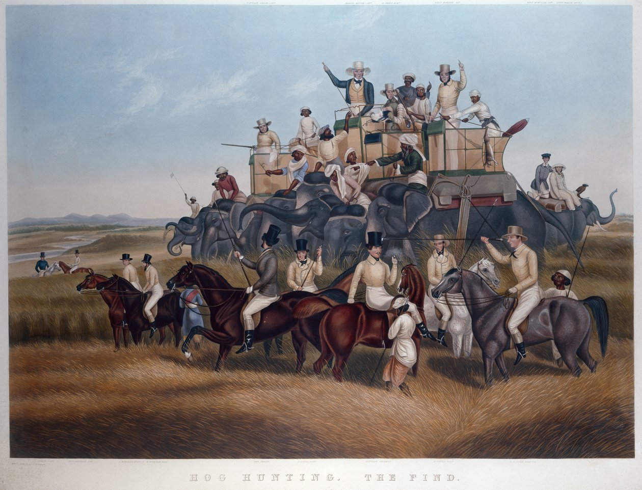 صيد الخنازير: البحث ، محفور وحانة. بواسطة السادة فورس ، حوالي 1840 (نقش ملون) بواسطة الكابتن جون (بعد) بلات