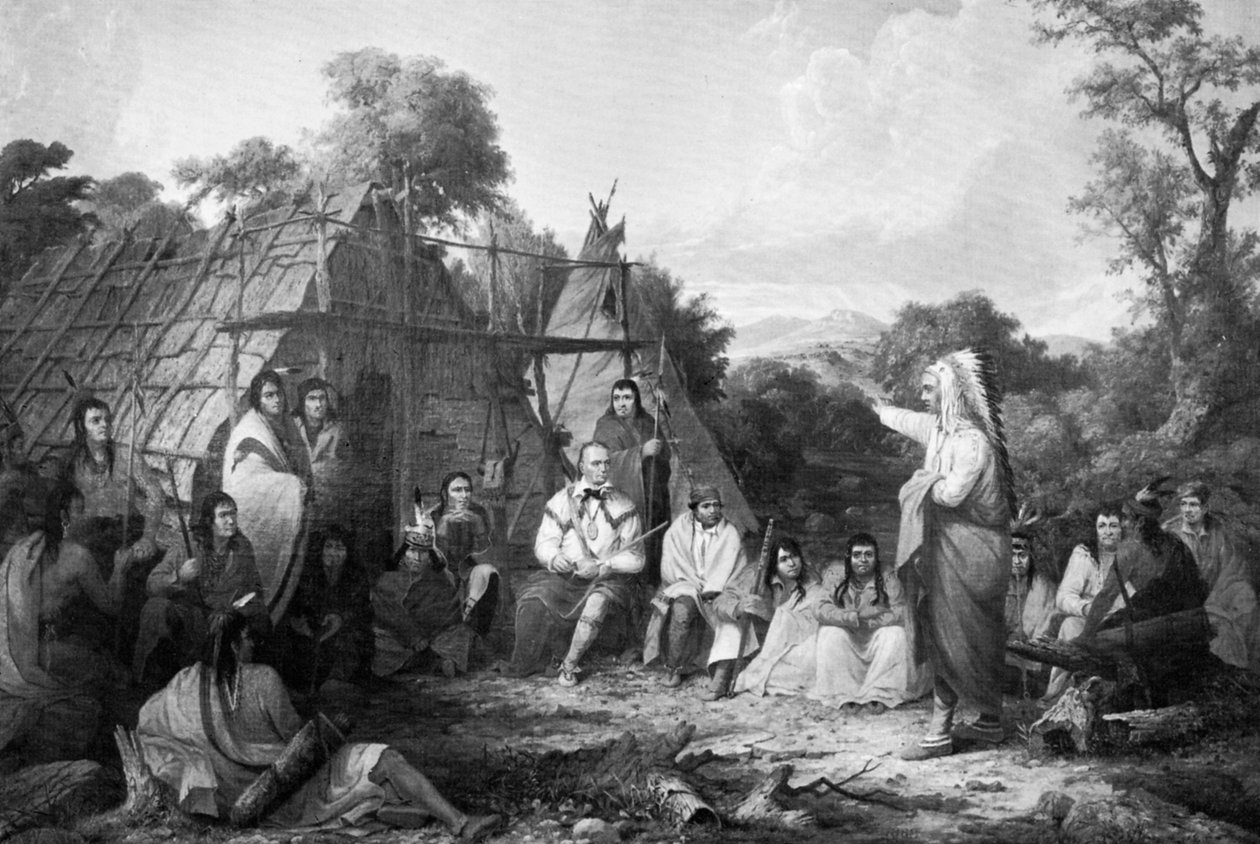 المجلس الهندي ، c1847. بواسطة الكابتن سيث ايستمان