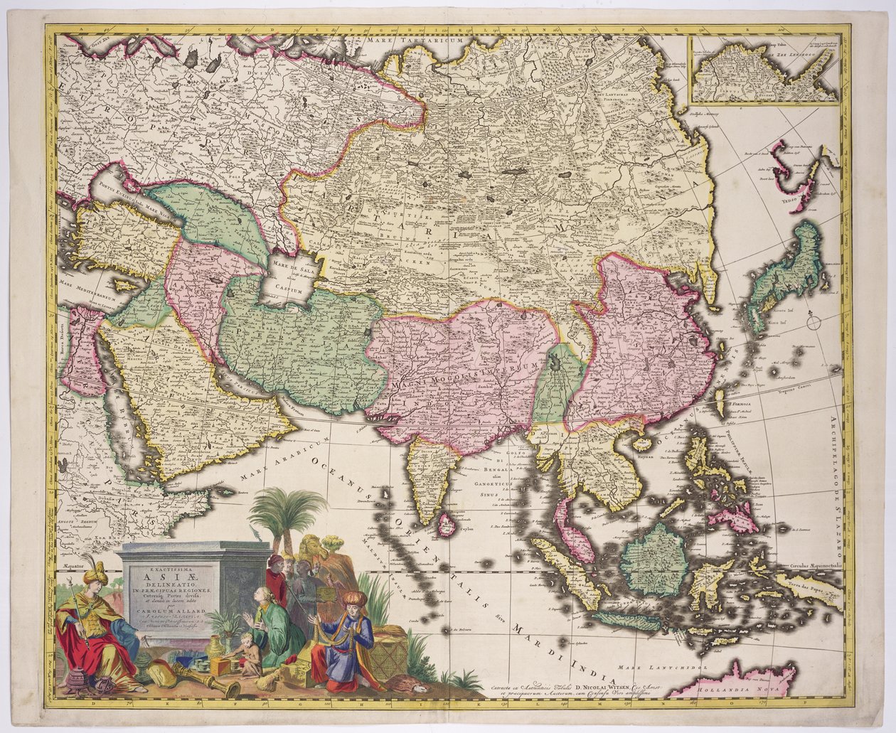 خريطة آسيا ، تارتاريا ، اليابان ، الفلبين وجزر الهند الشرقية ، نقشها G. van Gouwen ، c.1690 بواسطة كاريل ألارد