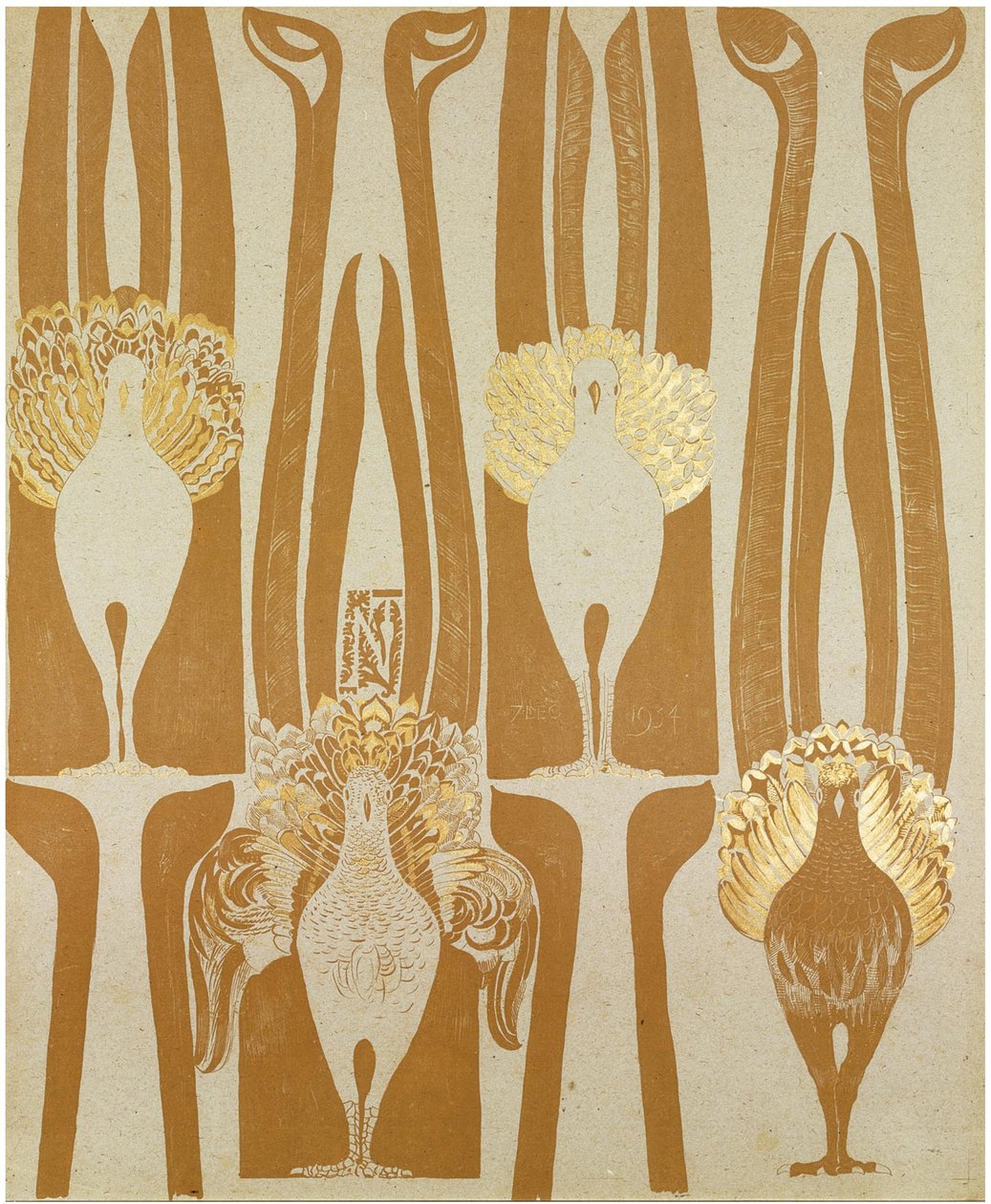 تصميم ورق الحائط par Carel Adolph Lion Cachet (1864-1945). طباعة حجرية ملونة ، الحجم: 62.5x51.4 بواسطة كاريل أدولف أسد كاشيت