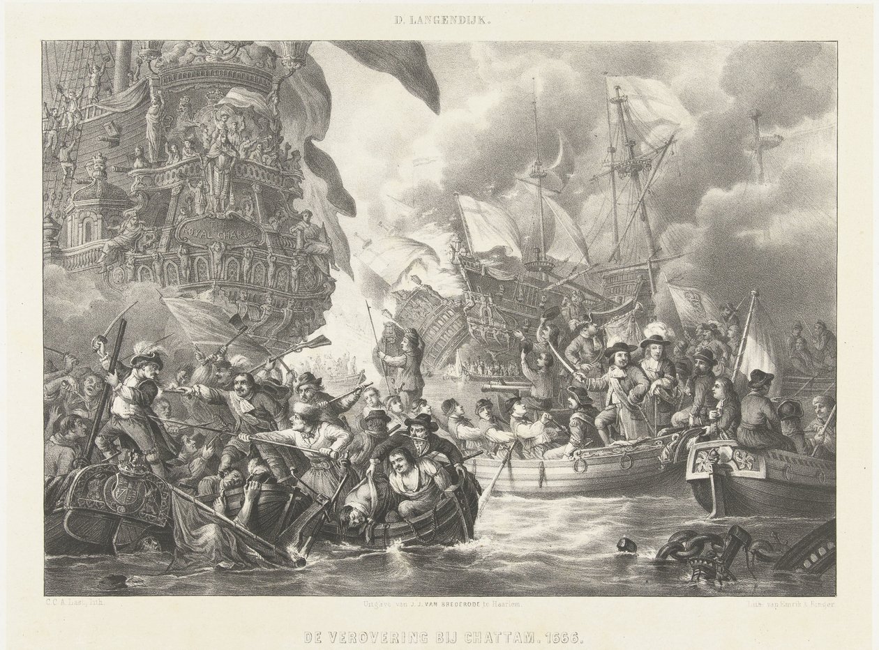 رحلة إلى تشاتام والاستيلاء على الملك تشارلز ، 1667 الفتح في تشاتام. 1666 (العنوان على البند) بواسطة كاريل كريستيان أنطوني آخر