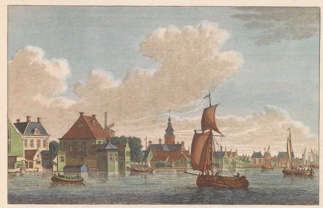 Westzaandam ، حوالي عام 1790 The Binnen-Zaan to the Church in West-Zaandam / Saan Interieur prize du Coté de L