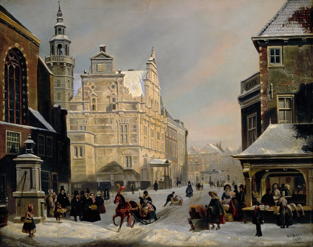 قاعة المدينة ، لاهاي ، 1853 بواسطة Carel Jacobus Behr