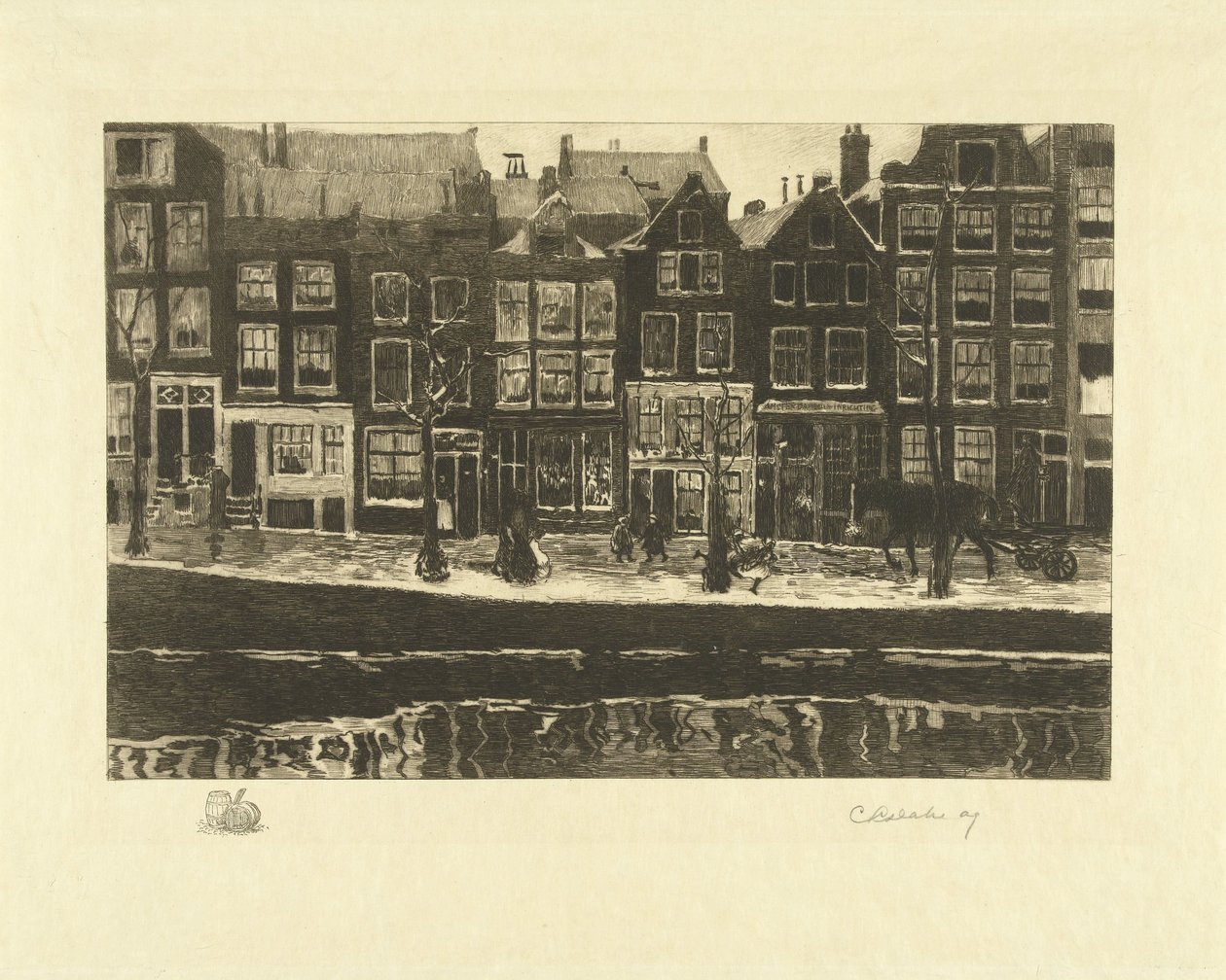 Lauriergracht بواسطة Carel Lodewijk Dake (توقيع الفنان)