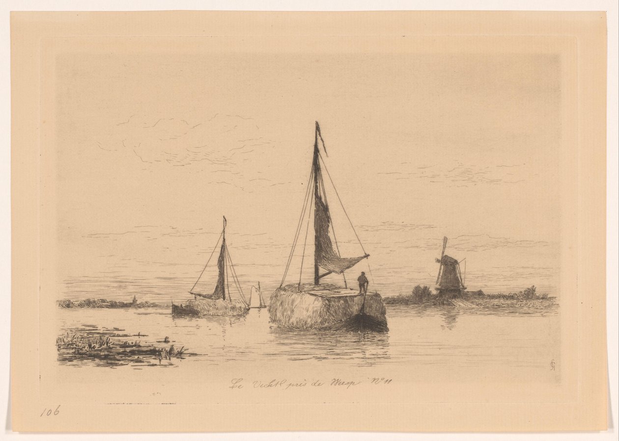Le Vecht près de Weesp (العنوان الأصلي على الكائن) La Hollande (عنوان المسلسل الأصلي) بواسطة كارلس نيكولاس ستورم فان جرافساند