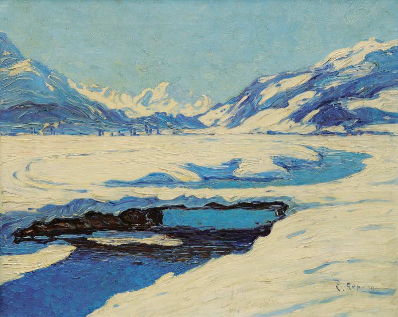سان موريتز مع جبال Piz della Margna من St. Moritz و Piz della Margnan بواسطة كارل آرب