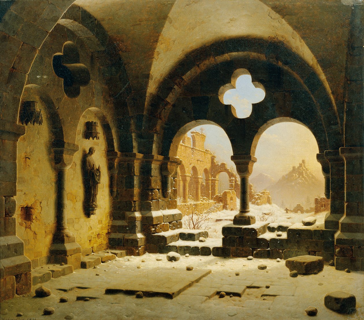 Klosterruine im Winter بواسطة كارل جورج أدولف هاسينبفلوج