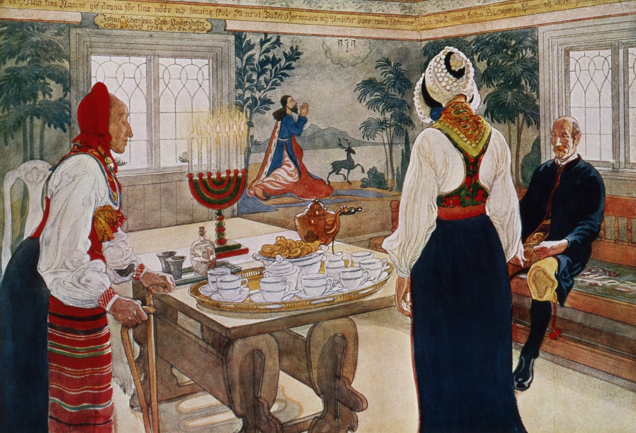 كوخ منجم ، من محفظة مطبوعة تجاريًا ، نُشر عام 1939 بواسطة كارل لارسون