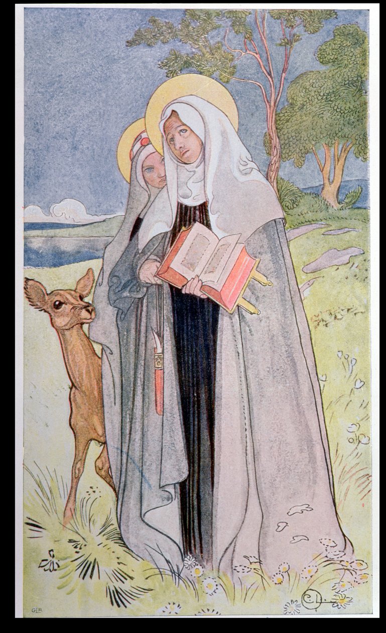 سانت بريدجيت السويد (c.1302-73) التوضيح من كتاب عن نساء السويد الشهيرة ، 1900 بواسطة كارل لارسون