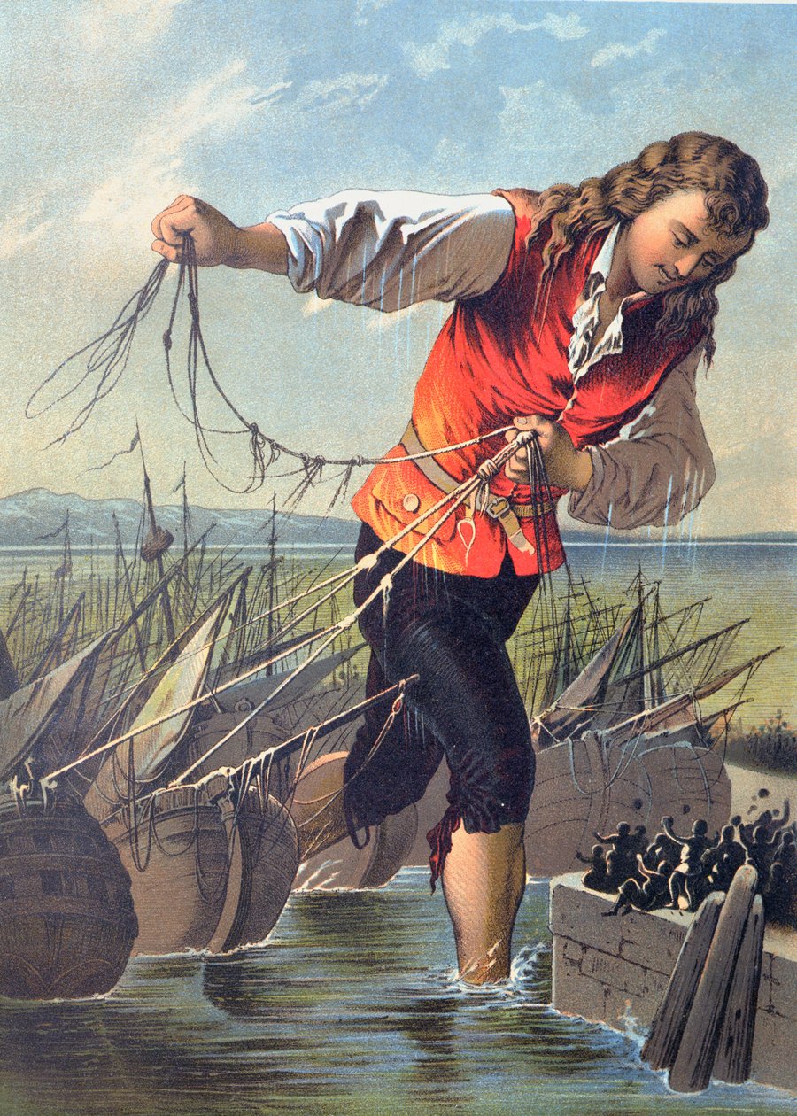 رسم توضيحي من "رحلات جاليفر" لجوناثان سويفت (1667-1745) بواسطة كارل Offterdinger