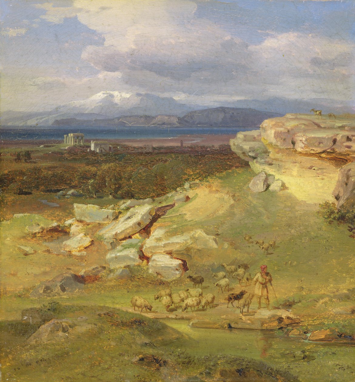 منظر طبيعي بالقرب من كورينث ، c.1835 (زيت على ورق على قماش) بواسطة كارل روتمان