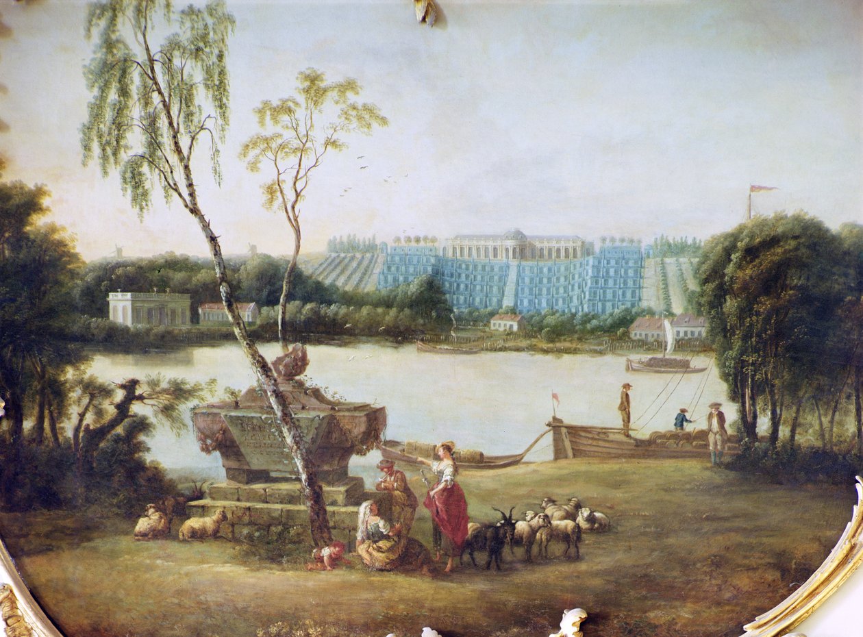 بناء المدرجات في Schloss Sanssouci ، 1747 بواسطة كارل سيلفا دوبوا