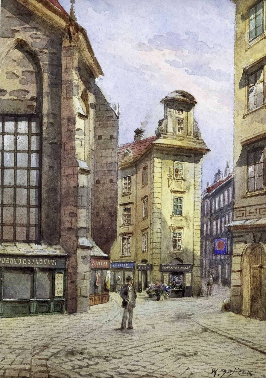 منظر ل Kurrentgasse في فيينا بواسطة Carl Wenzel Zajicek