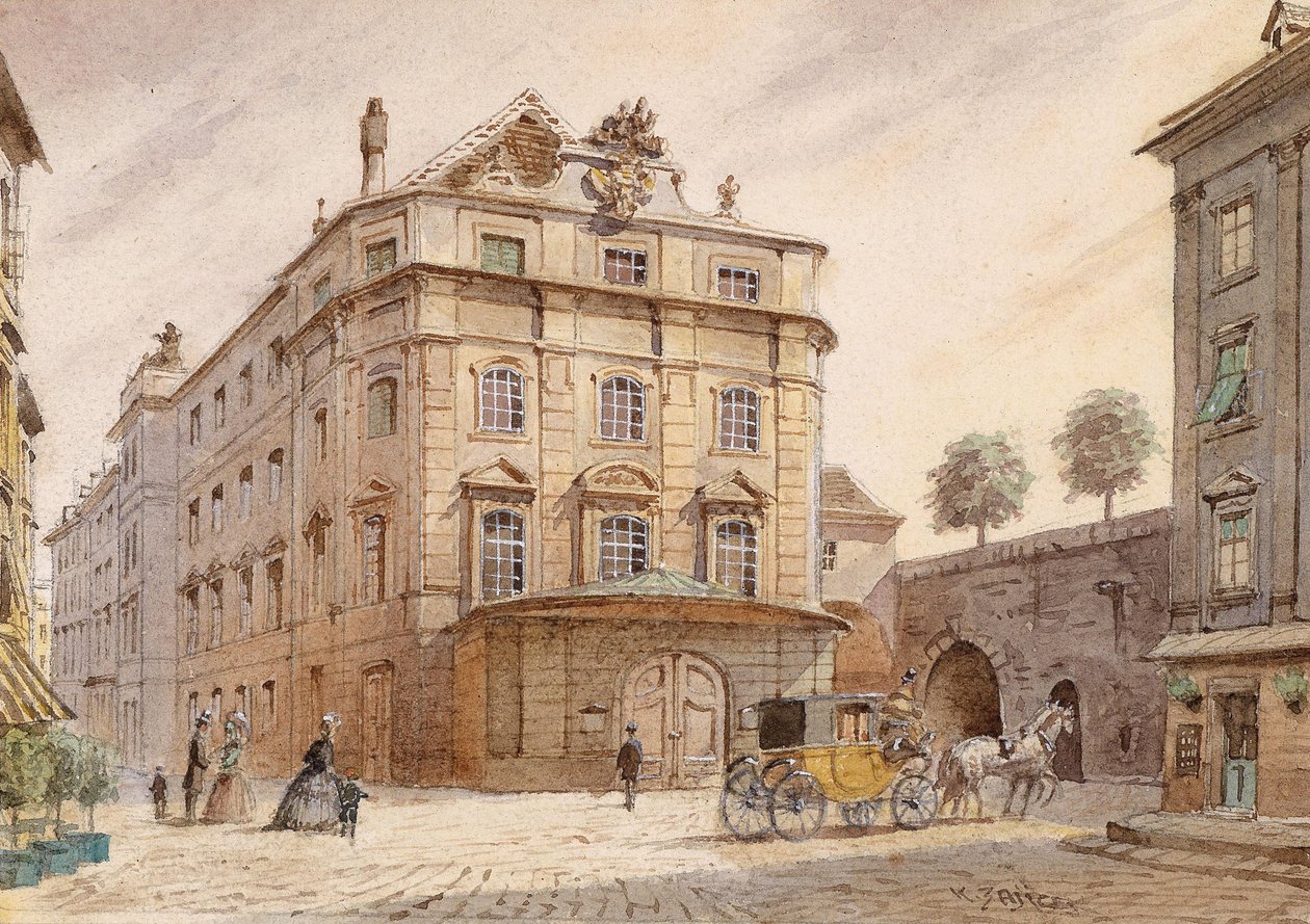 The Karntnertortheater في فيينا بواسطة Carl Wenzel Zajicek