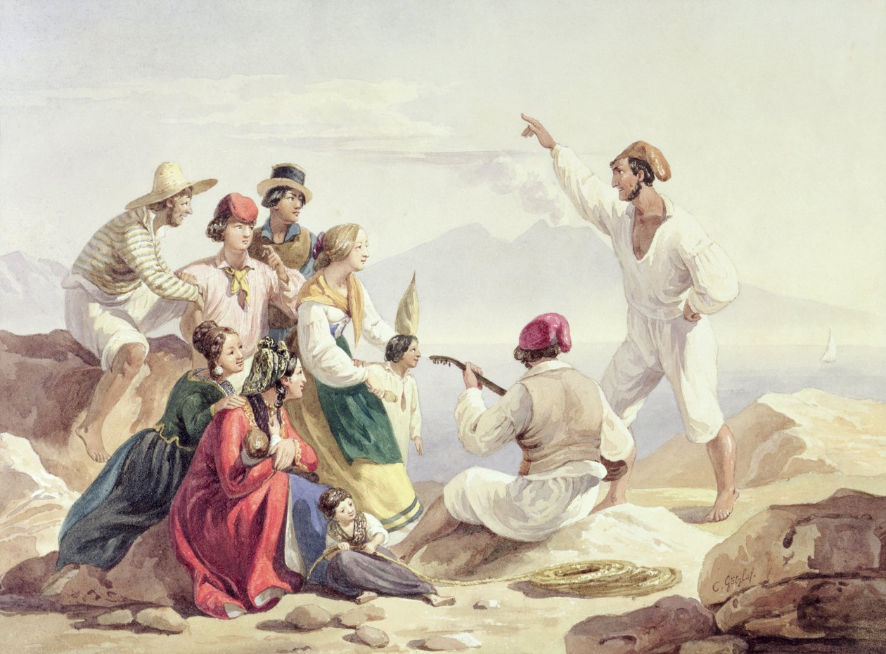 مجموعة يرتدون زي نابولي ، c.1827 بواسطة كارل فيلهلم جويتزلوف