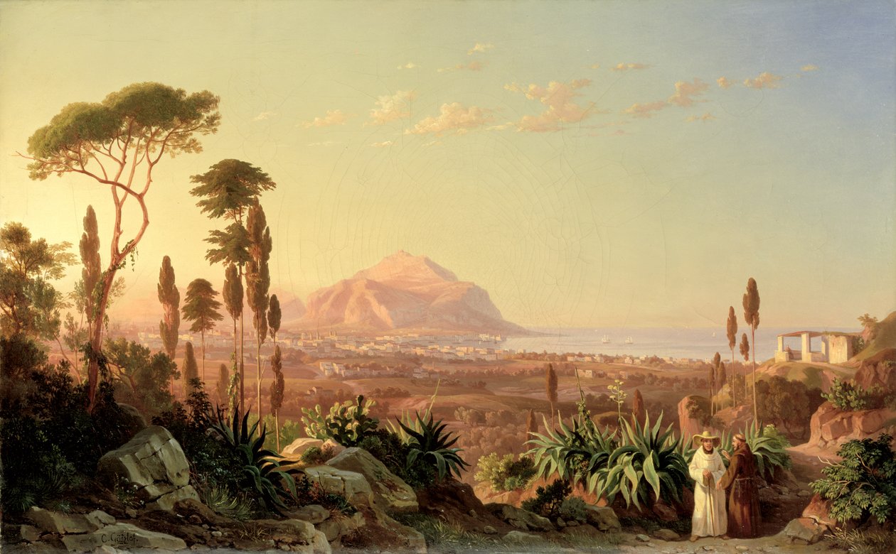 باليرمو مع جبل Pellegrino ، c.1850 بواسطة كارل فيلهلم جويتزلوف