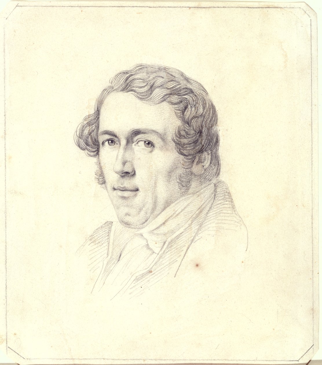 صورة شخصية ، c.1825 (قلم رصاص على ورق أصفر) بواسطة كارل فيلهلم جويتزلوف