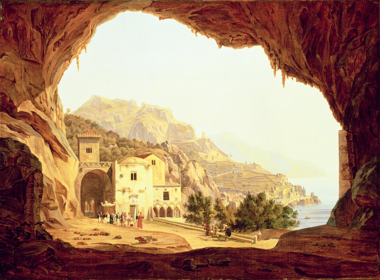 منظر من مغارة فوق ساحل أمالفي ، c.1842 بواسطة كارل فيلهلم جويتزلوف