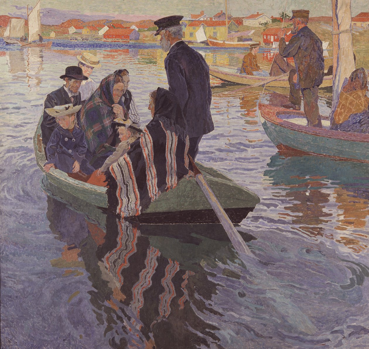 رواد الكنيسة في قارب بواسطة Carl Wilhelm Wilhelmson