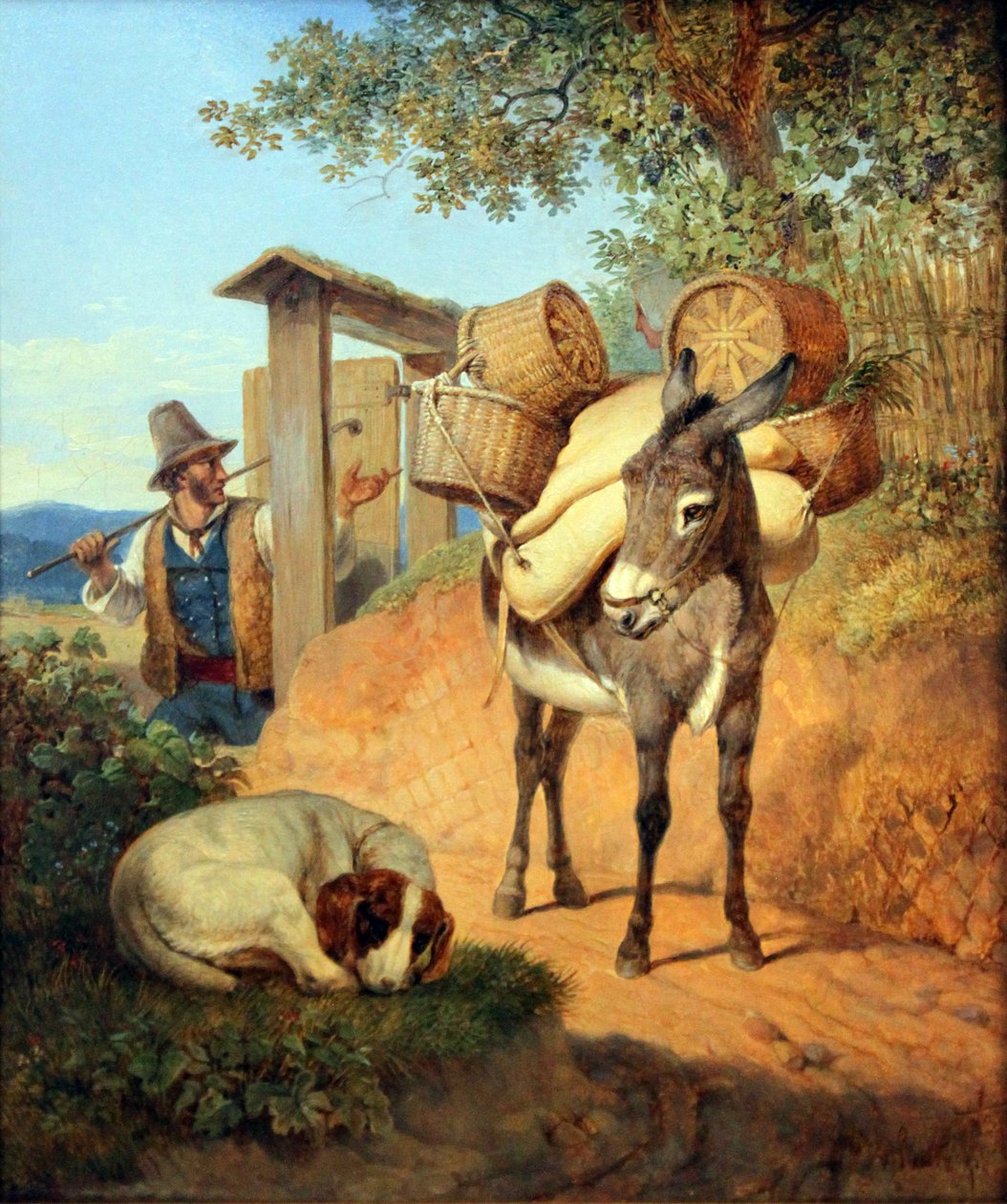 حمار ، كلب وسائق بواسطة Carl Wilhelm von Heideck