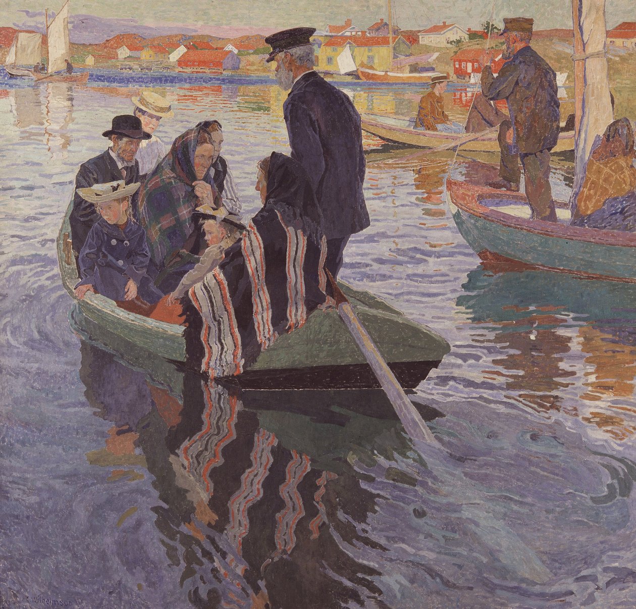 رواد الكنيسة في قارب بواسطة Carl Wilhelm Wilhelmson