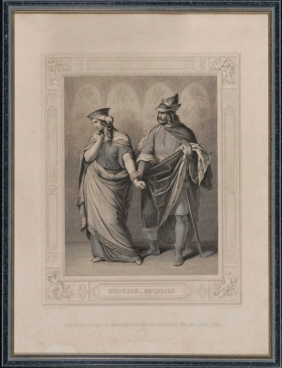 النيبلونجلييد. غونتر وبرونهيلد ، 1860. بواسطة كارل أرنولد جونزينباخ