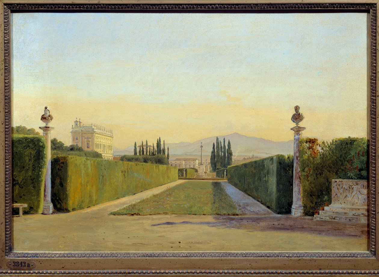حدائق فيلا الألباني. رسم كارل كريستيان كونستانتين هانسن (1804-1880) إي سي. دان. بواسطة كارل كريستيان كونستانتين هانسن