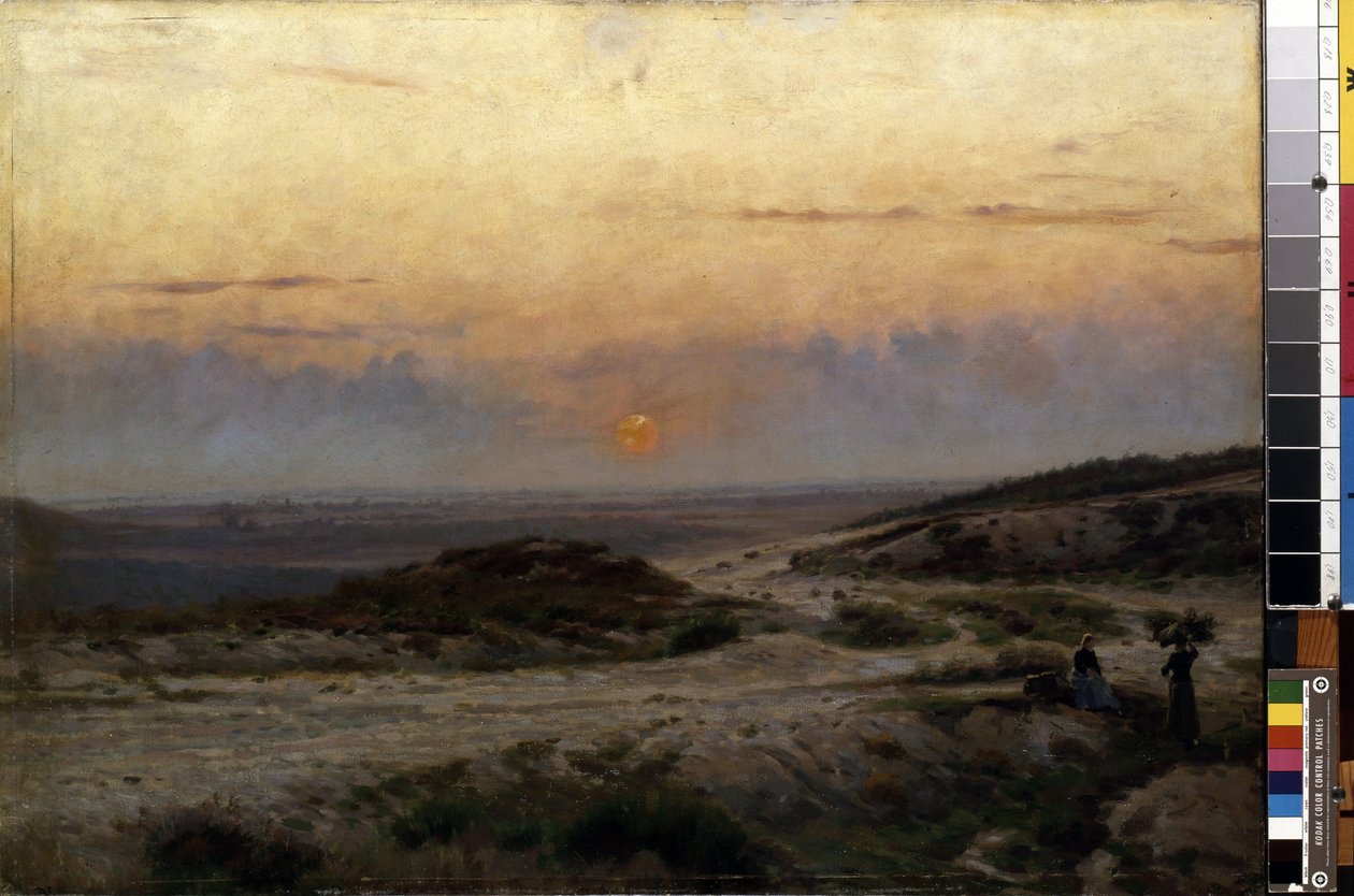 غروب الشمس. رسم لكارل إميل لوند (1855-1928). زيت على قماش. الحجم: 70x99.5 سم. متحف Mikalojus Konstantinas Ciurlionis للفنون الجميلة ، كاوناس ، ليتوانيا بواسطة كارل اميل لوند