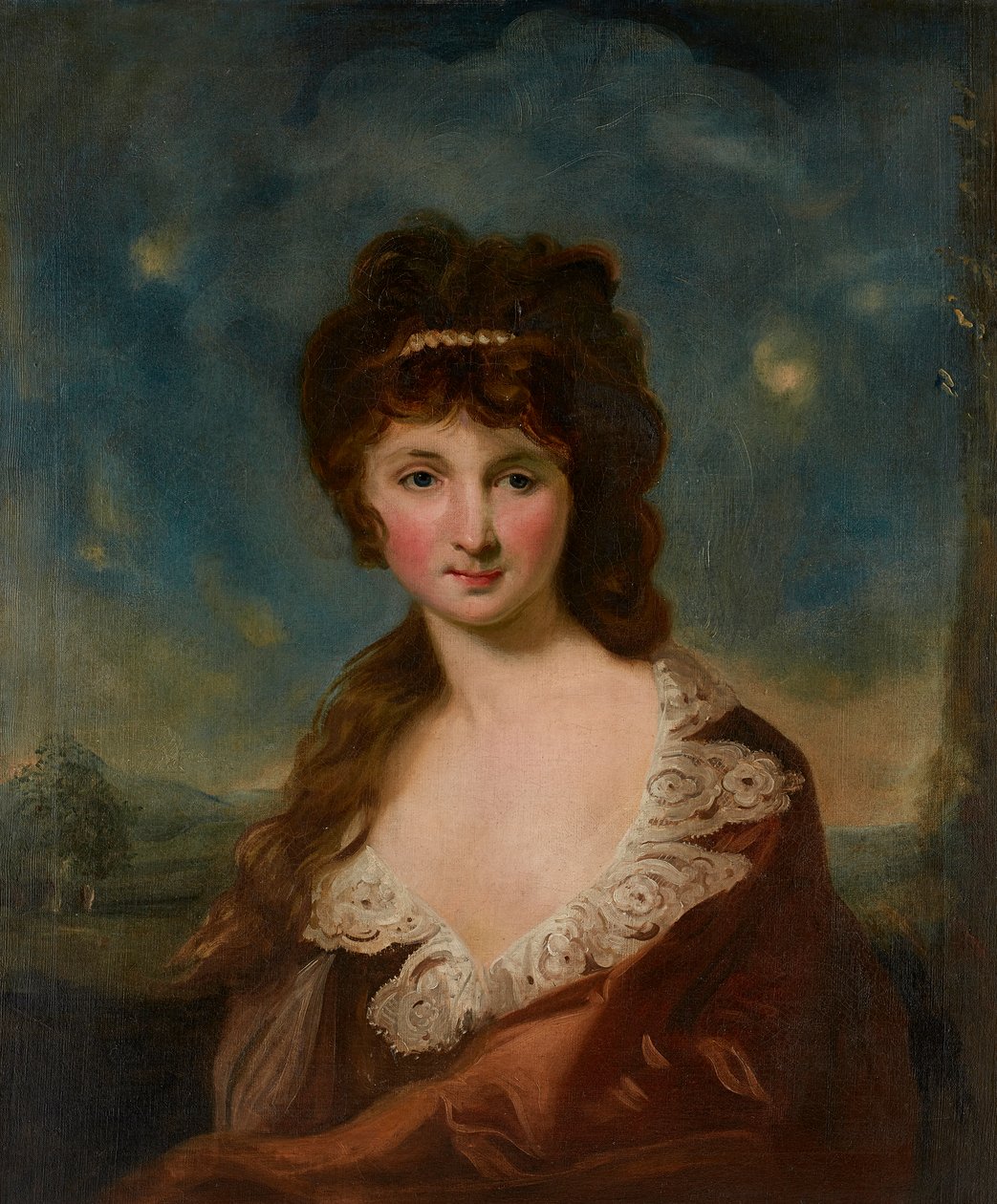 صورة لسيدة يُقال إنها هارييت روشفورت (1758-1854) حسب الملصق الموجود على الخلف (زيت على قماش) بواسطة كارل فريدريك بريدا