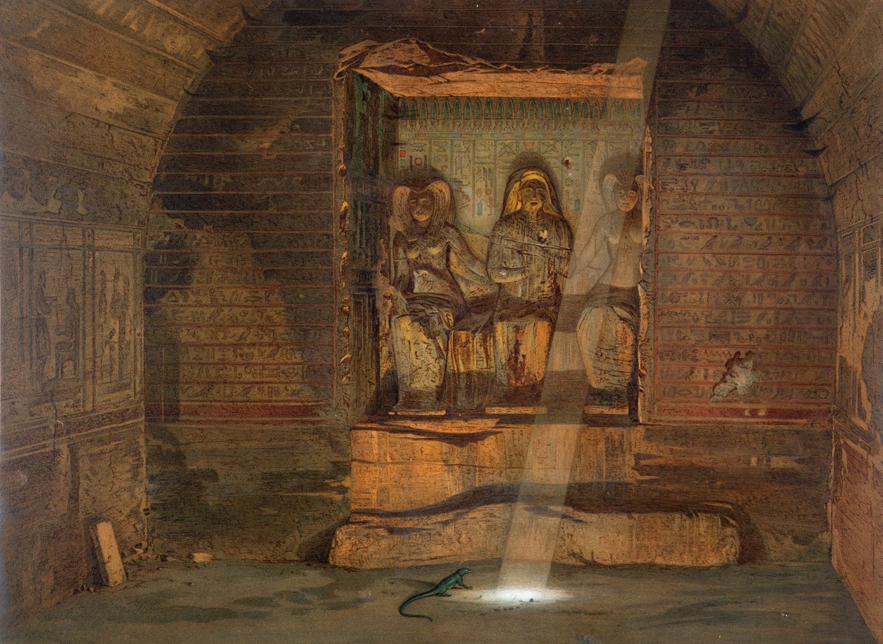 مقبرة في الكاب ، واحدة من 24 الرسوم التوضيحية التي أنتجها GW Seitz ، طبعت عام 1873 بواسطة كارل فريدريش هاينريش فيرنر