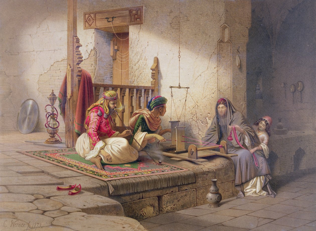 طبع حائك في إسنا ، أحد 24 رسماً إيضاحياً من إنتاج جي دبليو سيتز ، 1873 بواسطة كارل فريدريش هاينريش فيرنر