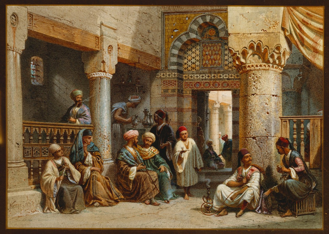 شخصيات عربية في مقهى 1870 بواسطة كارل فريدريش هاينريش فيرنر