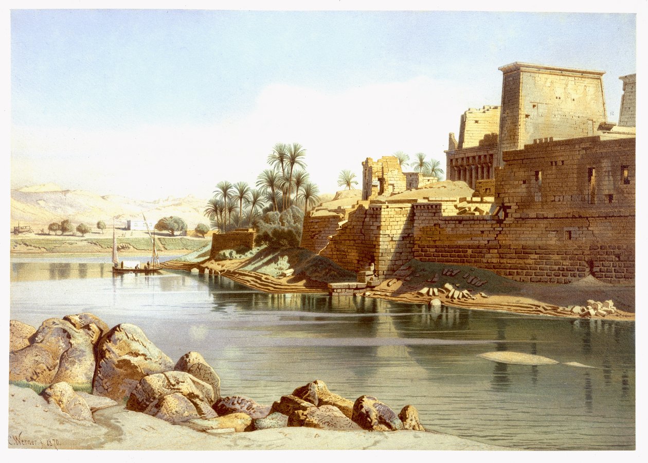 معبد إيزيس في فيلة ، 1870 بواسطة كارل فريدريش هاينريش فيرنر