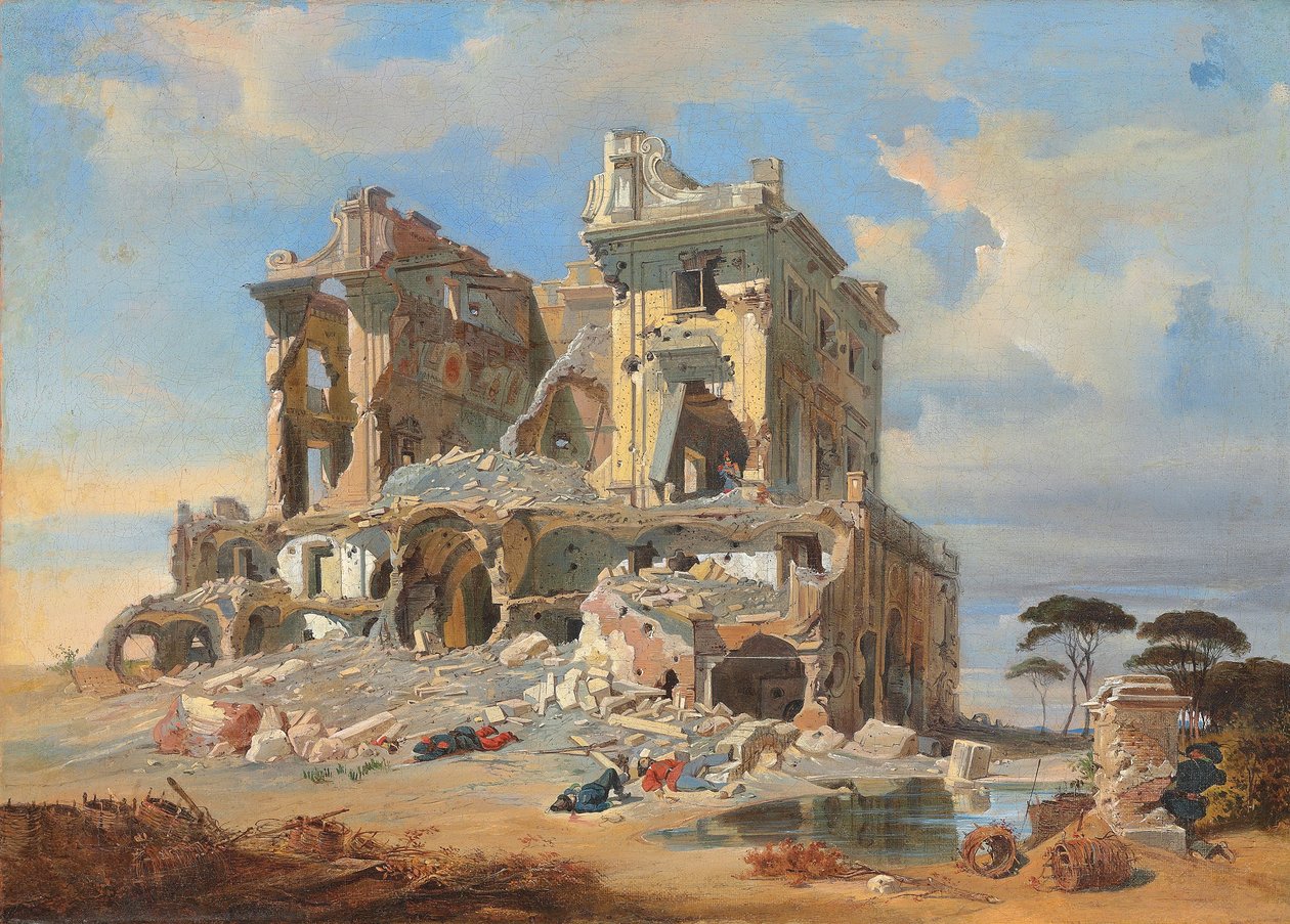 معركة Casino dei Quattro Venti خلال حصار روما ، 1849 بواسطة كارل فريدريش هاينريش فيرنر