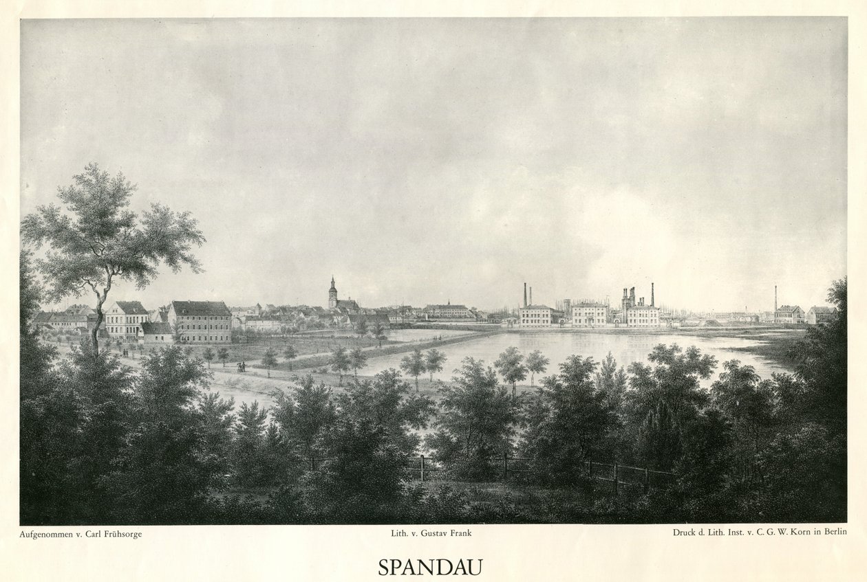 منظر لمدينة سبانداو حوالي عام 1860 بواسطة كارل في الصباح الباكر