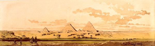 أهرامات الجيزة ، 1859 (مرحاض على ورق) بواسطة كارل هاج