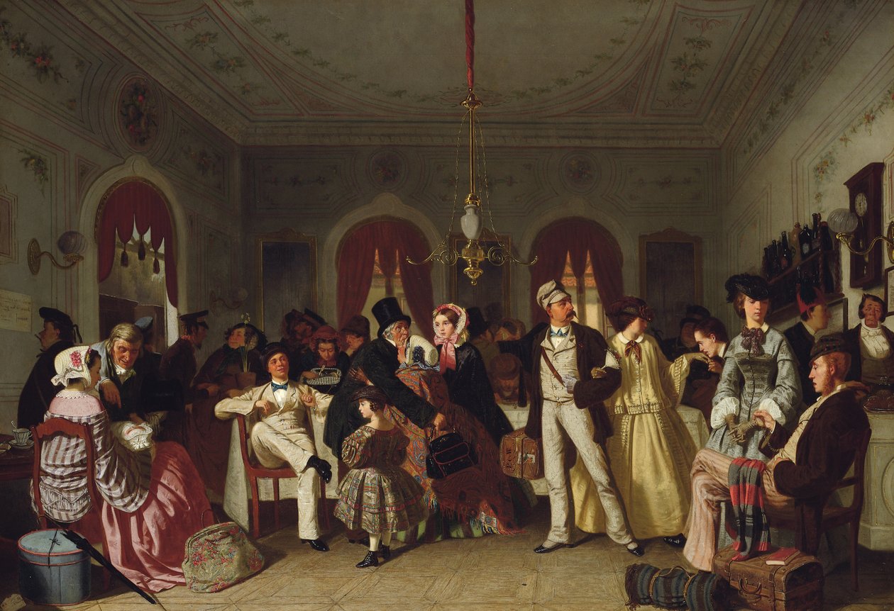 غرفة الانتظار من الدرجة الأولى والثانية ، حوالي 1860 بواسطة Carl Hendrik d Unker