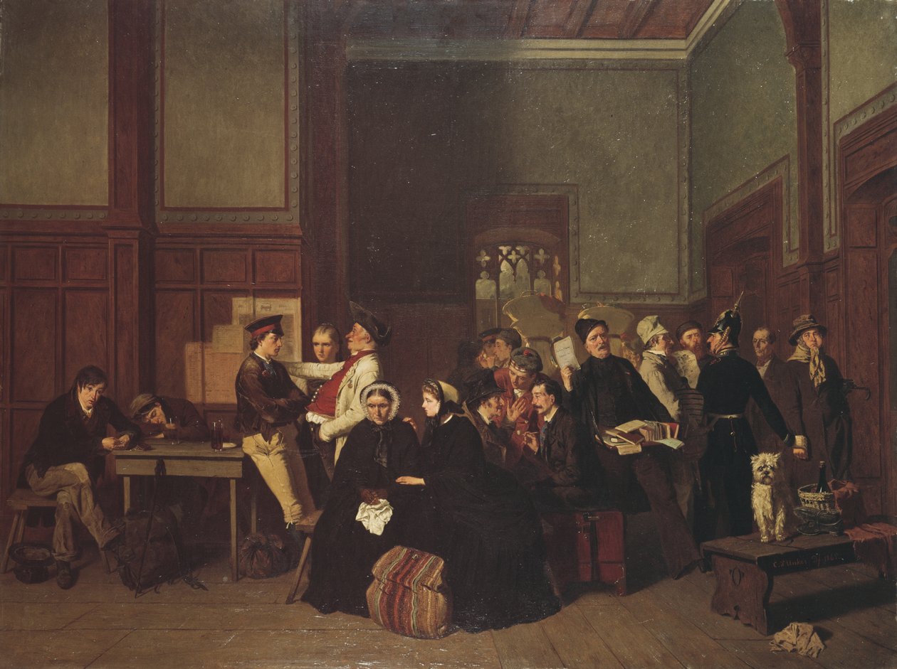 غرفة انتظار الدرجة الثالثة II ، c.1865 بواسطة Carl Hendrik d Unker